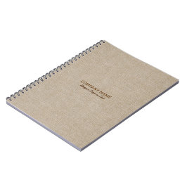 Natürlicher Leinen-Jute-Stoff-Look Notizblock