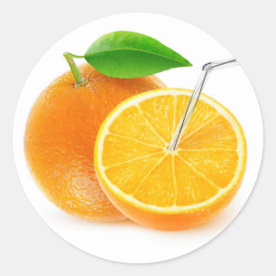 Natürlicher Orangensaft Runder Aufkleber