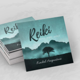 Natürlicher Reiki-Meister und Yoga-Meditationslehr Quadratische Visitenkarte