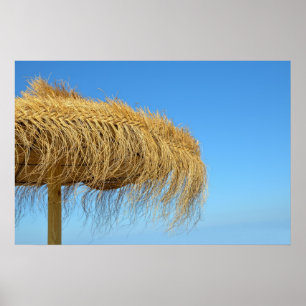 Natürlicher Strandsonnenschirm Poster