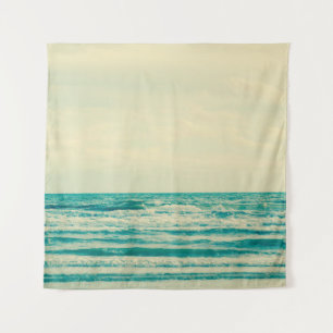 Natürlicher tropischer Meer und Strand mit windige Wandteppich