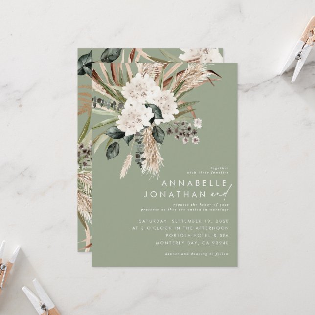 Natürliches bohemianisches, modernes, elegantes Bl (Vorderseite/Rückseite Beispiel)