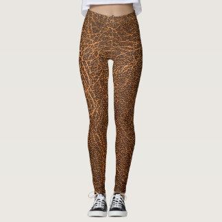 Natürliches braunes Leder: Texturierter Hintergrun Leggings