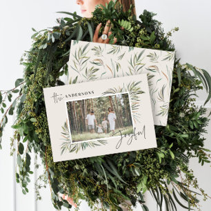 Natürliches, elegantes botanisches Foto Feiertagskarte