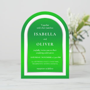 Natürliches Gras grün weißer Text Hochzeit Einladung