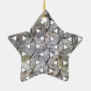 Natürliches graues Steinmosaik, Blume des Lebens Keramik Ornament