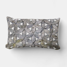 Natürliches graues Steinmosaik, Blume des Lebens Lendenkissen