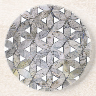 Natürliches graues Steinmosaik, Blume des Lebens Untersetzer