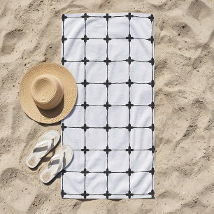 Natürliches Grid Off-White Strandtuch