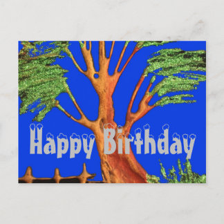 Natürliches Happy Birthday Farbige Blaue Himmel Ak Postkarte