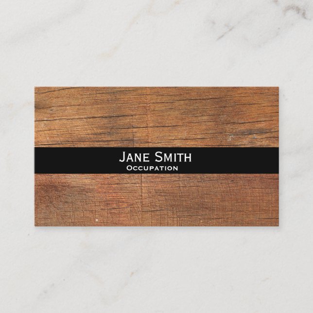 Natürliches Holz stilvoll modern und anpassbar Visitenkarte (Vorderseite)