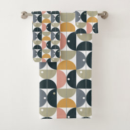 Natürliches modernes skandinavisches geometrisches badhandtuch set