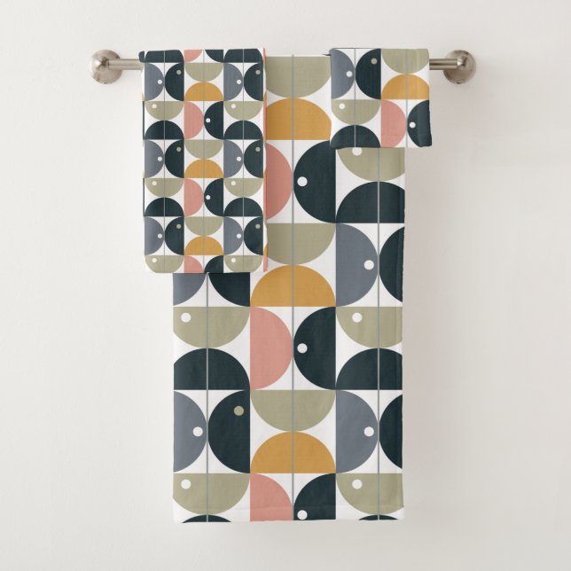 Natürliches modernes skandinavisches geometrisches badhandtuch set (Insitu)