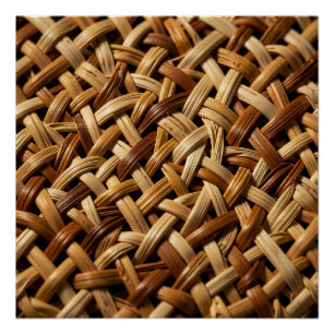 Natürliches Rattan-Flechtmuster-Textur Poster