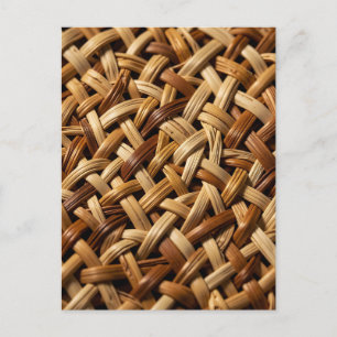 Natürliches Rattan-Flechtmuster-Textur Postkarte