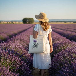 Natürliches Sketch-Bike mit Lavendel-Charme Tragetasche