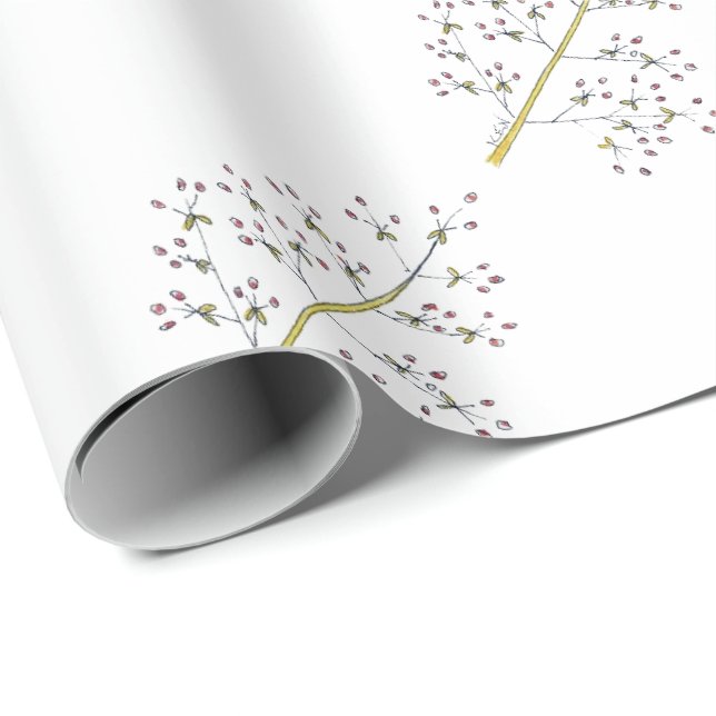 Natürliches Weihnachtsrotes Beeren-Packpapier Geschenkpapier (Rolleneckpunkt)