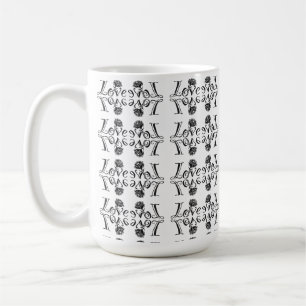 Naturliebe: Typografie mit einer blühenden Rose Kaffeetasse