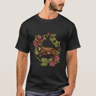 Naturliebhaber Fawn Deer Art Clover T-Shirt
