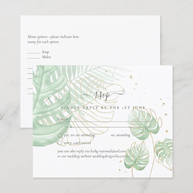 Naturliebhaber Hochzeit Foral Greenerie Rustic Boh (Vorne/Hinten)