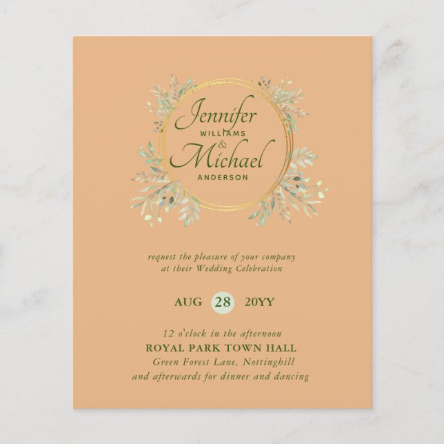 Naturliebhaber Hochzeit Foral Greenerie Rustic Boh (Vorderseite)