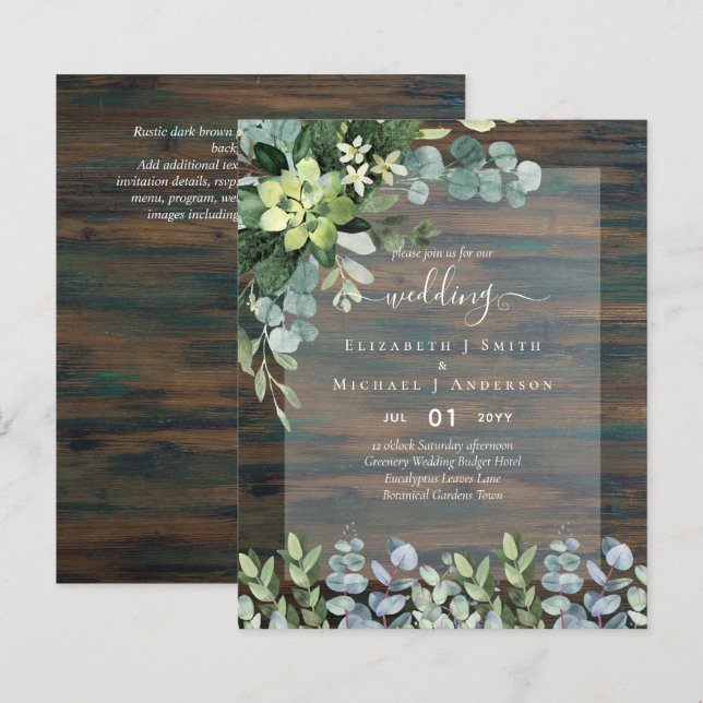 Naturliebhaber Hochzeit Foral Greenerie Rustic Boh (Vorne/Hinten)