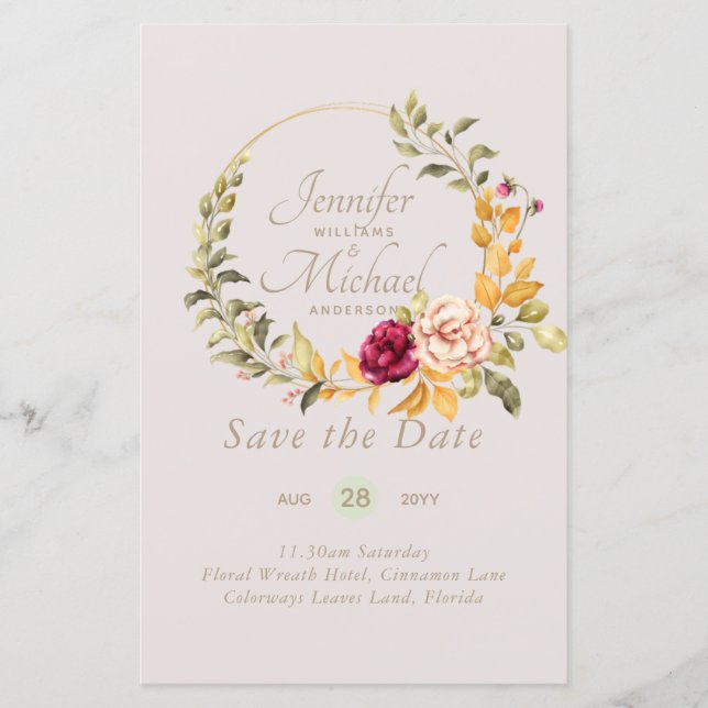 Naturliebhaber Hochzeit Foral Greenerie Rustic Boh (Vorderseite)