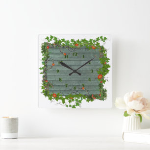 Naturliebhaber Quadratische Wanduhr