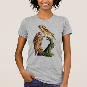 Naturliebhaber sitzende Eulen Vögel Tiere Frauen T-Shirt