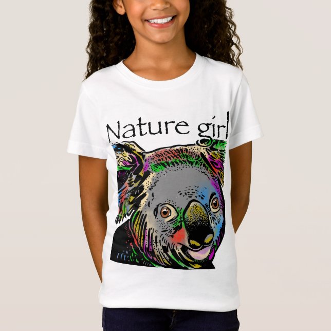 Naturmädchen Koala Regenbogentier T-Shirt (Vorderseite)