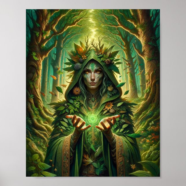 Naturmagierin: Verbindung zur Erde Poster (Vorne)