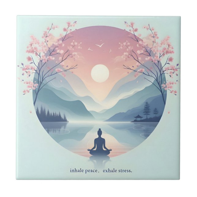 Naturmeditation Kunst Fliese (Vorderseite)