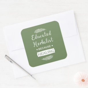 Naturmedizin mit erzieherischem Kräuteranbau Quadratischer Aufkleber