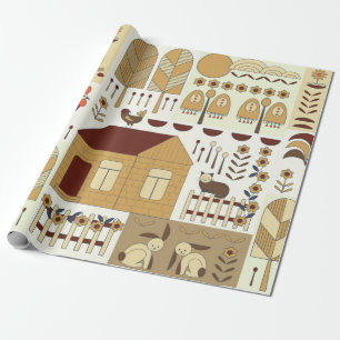 Naturmuster, Grundgerüst, Gartenarbeit. Zaun Geschenkpapier