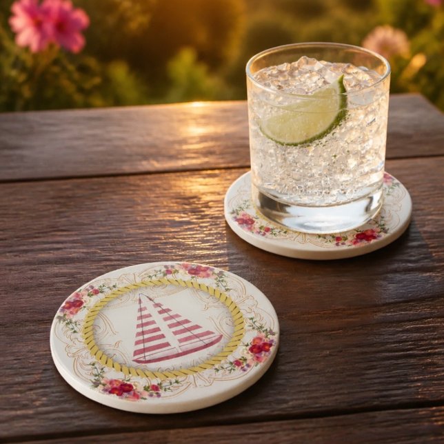 Naturol Sailboat & Floral Roseate Untersetzer (Von Creator hochgeladen)