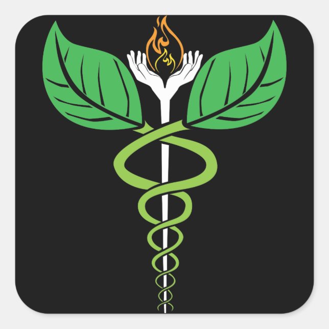 Naturopathischer Caduceus Sticker (Vorderseite)