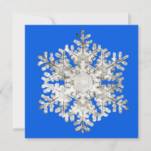 Naturperfektion Brillante Blaue Schneeflocke Feiertagskarte