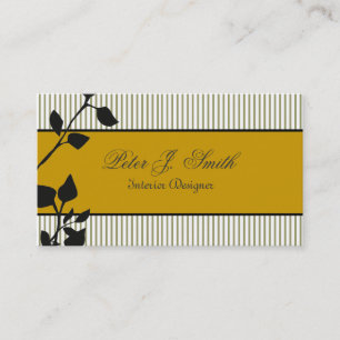 Naturpinstreifen Dark Floral Design Visitenkarte