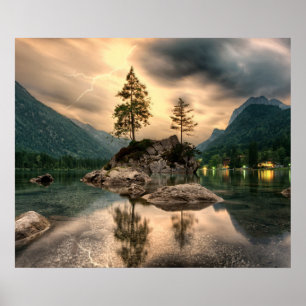 Naturreisen - Wassergebirge Landschaft Poster