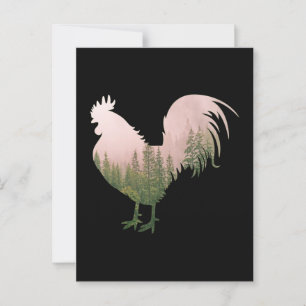 NATURROOSTER-CHICKEN-WALDSTIL POSTKARTE