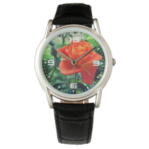 Naturrosa-Rose-Blume Armbanduhr