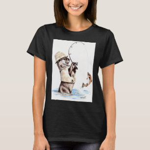 Naturs Fischer - Otter Forellenfischen T-Shirt