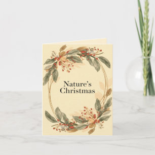 Naturs Weihnachten – Minimal Botanische Feiertage  Karte
