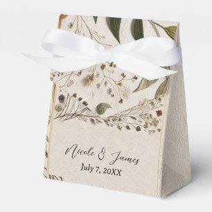 Naturschöne botanische Blumen & Blätter Hochzeit Geschenkschachtel