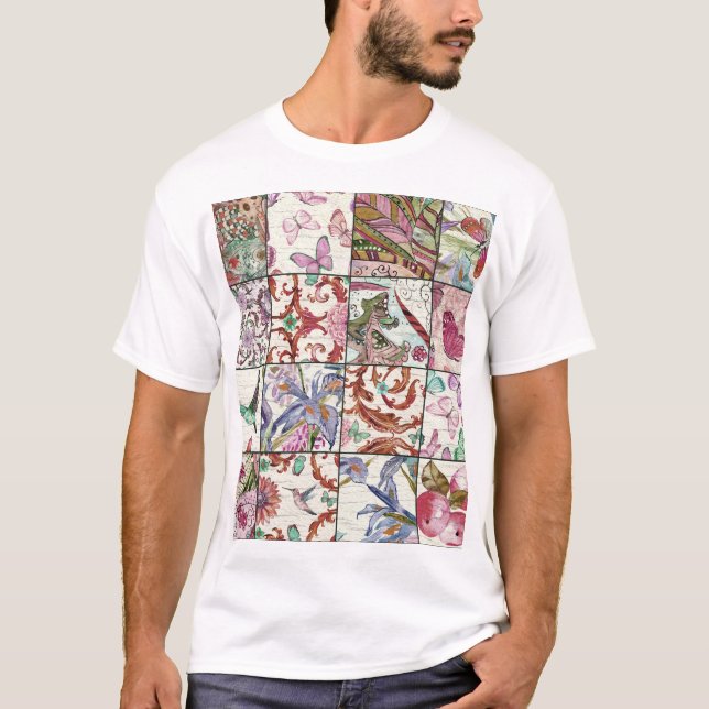 Naturschutzpflaster: Chic Seamless Background T-Shirt (Vorderseite)