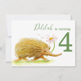 Naturspaziergang Picknics echidna 4. Geburtstag lä Einladung