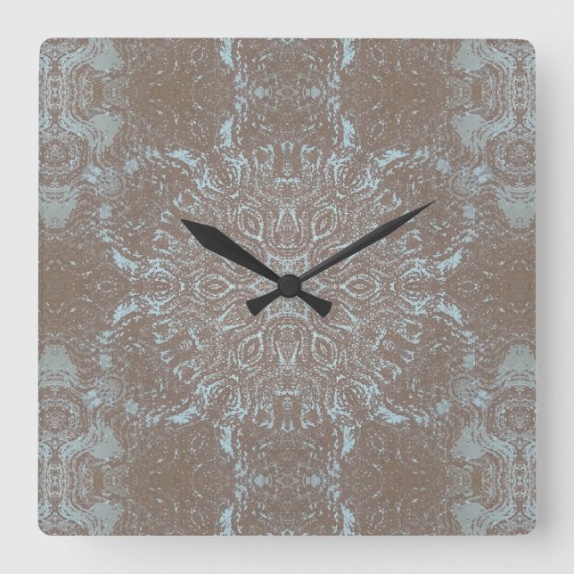 Naturstein und Sand Quadratische Wanduhr (Vorderseite)