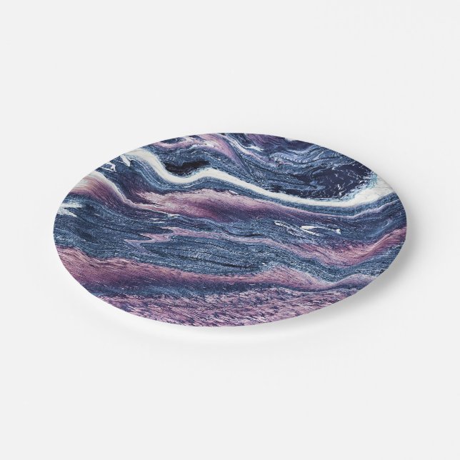 Natursteinmuster Pappteller (Schrägansicht)