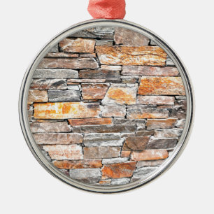 Natursteinmuster Silbernes Ornament