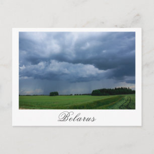 Naturstormy Sky Landschaftslandschaft Feld Belarus Postkarte